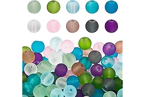 PH PandaHall 550pcs 6mm Frosted Glass Beads