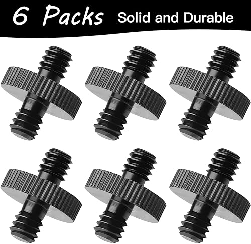 Miniatura 6 de Adaptador de tornillo de trípode roscado macho de 14 pulgadas a macho de 14 pulgadas, convertidor de rosca de montaje estándar para montaje en jaula