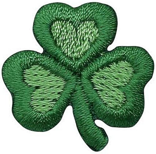 Miniatura 1 de Parche bordado para planchar de 1 pulgada con diseño de trébol irlandés pequeño, hoja de trébol y trébol