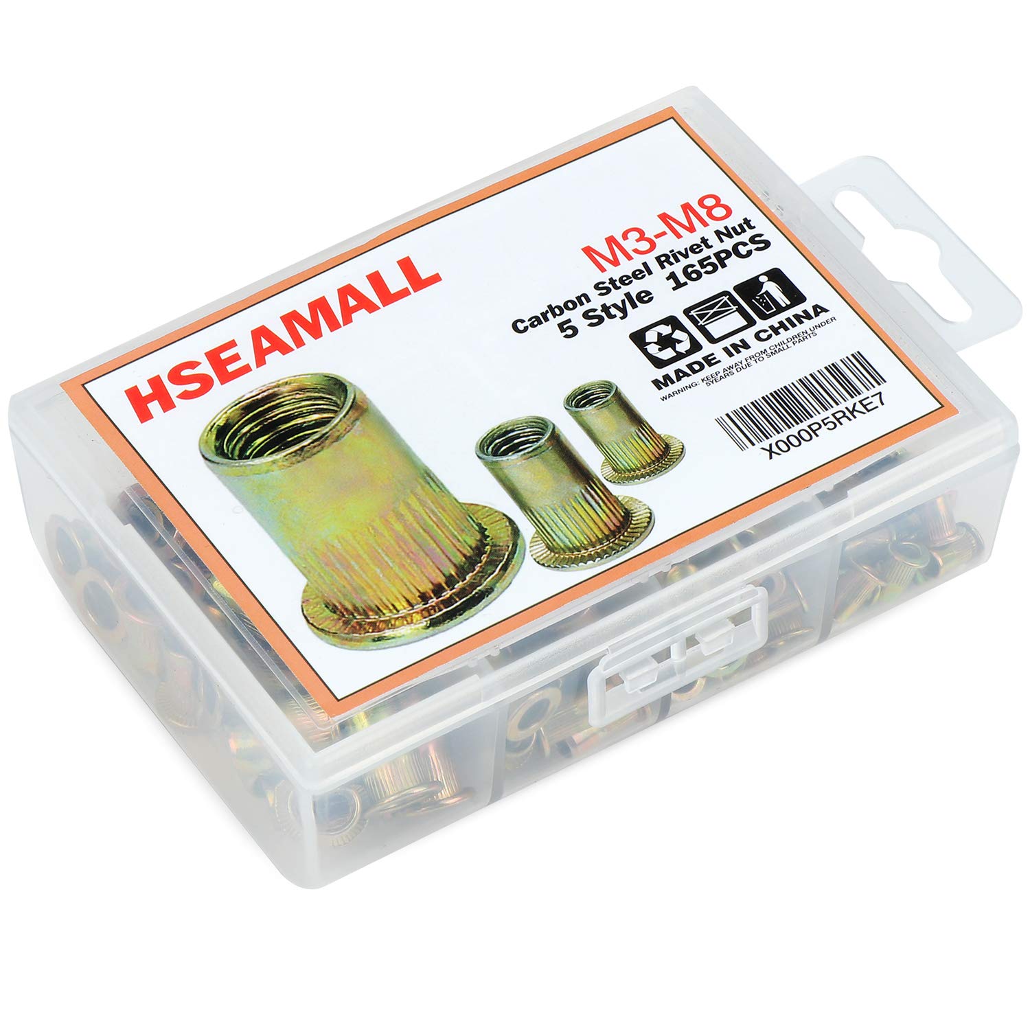 Rivet Nuts,Nut Inserts Plated Carbon Steel Flat Head Threaded Insert Nutsert Cap Assortment Kits 165pcs M3 M4 M5 M6 M8 M10 M12