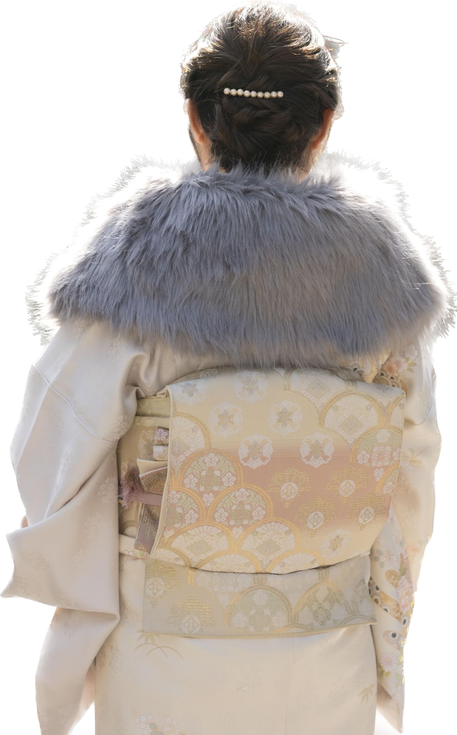 値下げ！【新品・未開封】箱付き ファー ショール Amazon | [MiAn] 成人式 フェイクファーショール グレー 振袖