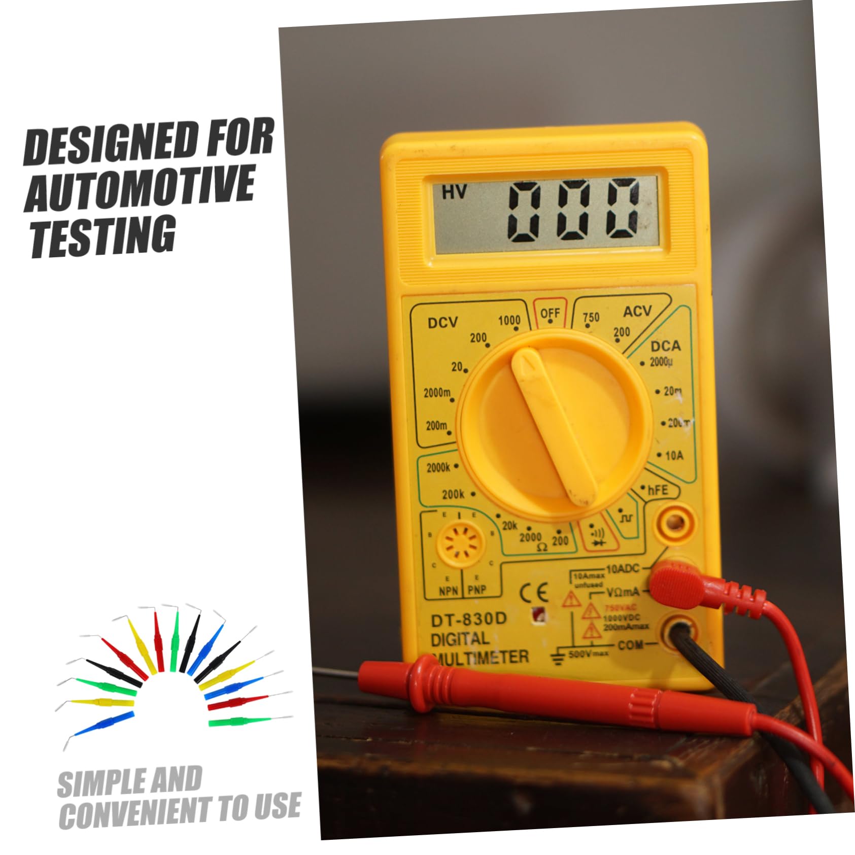 GLEAVI 60pezzi Puntali Test Probes Per Multimetro Kit Di Probe Per Test Elettronici e Automotive Ergonomici Per Misurazioni Precise e Facili Adatti Circuiti e Rilevazione Tensioni