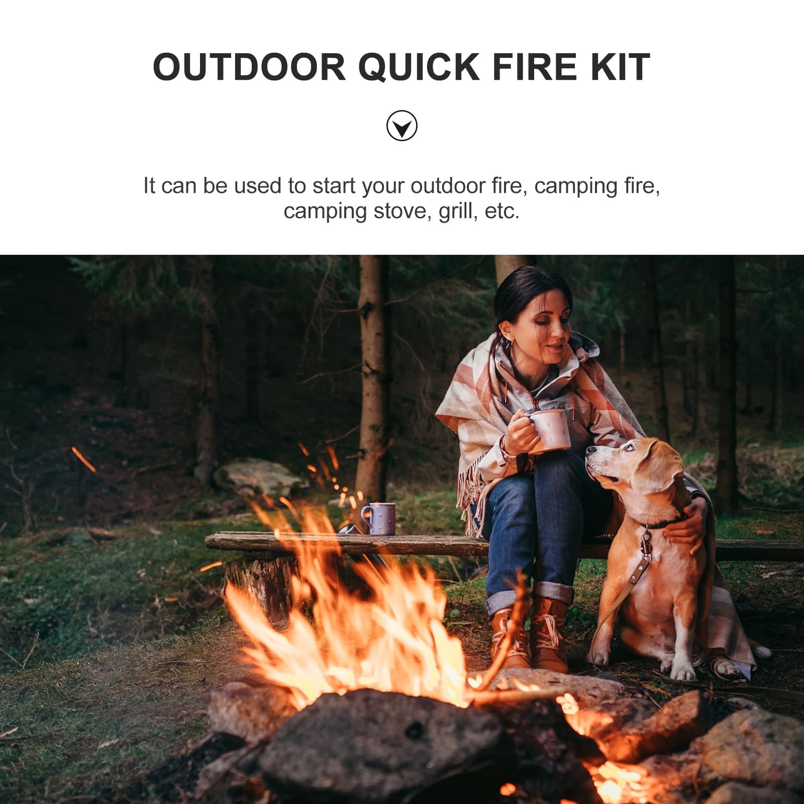 Gatuida Fuego para Acampar Palitos de Madera Duraderos Portátiles Resistentes al Herramienta Práctica para Fogatas y Barbacoas al Aire Libre