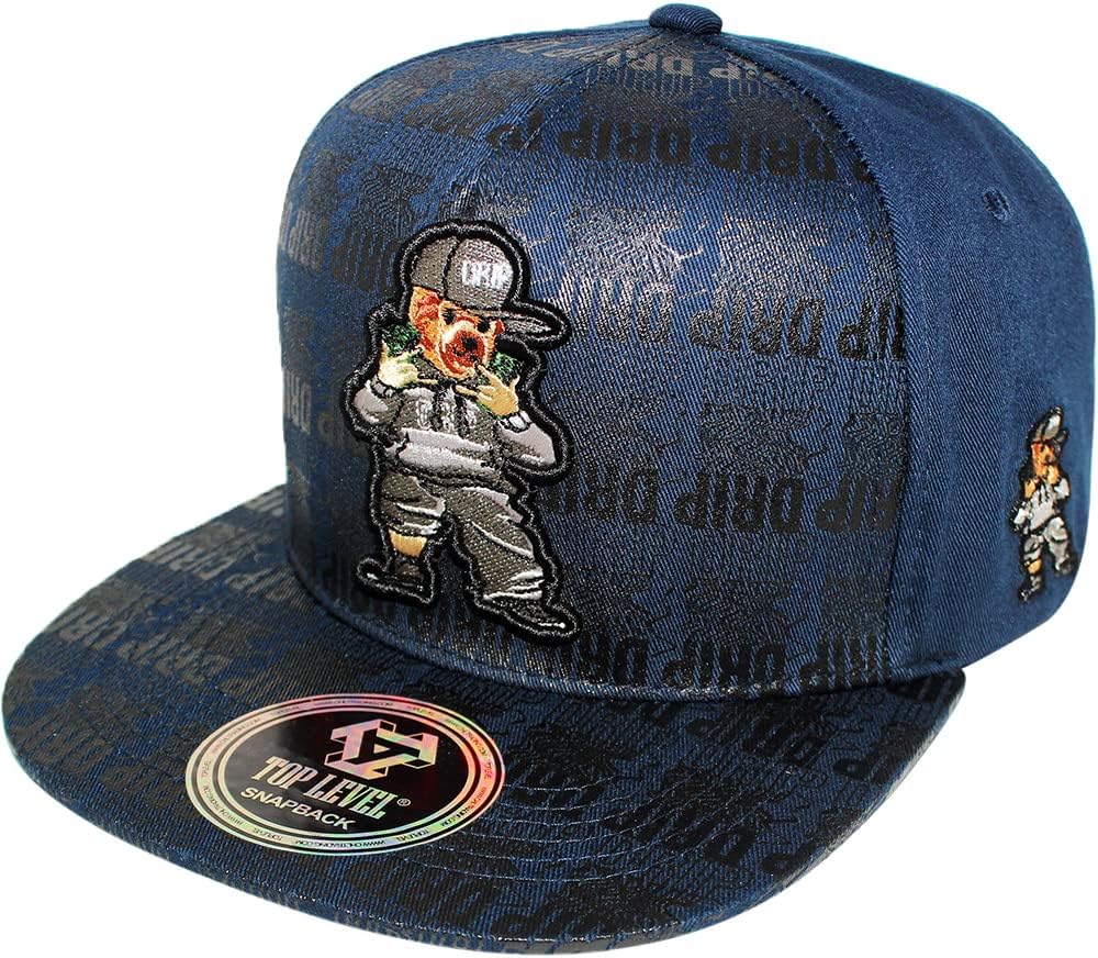 TOP Level Men's Adjustable Cotton Snapback Cap 2 (Various Unique Hat Designs Available)