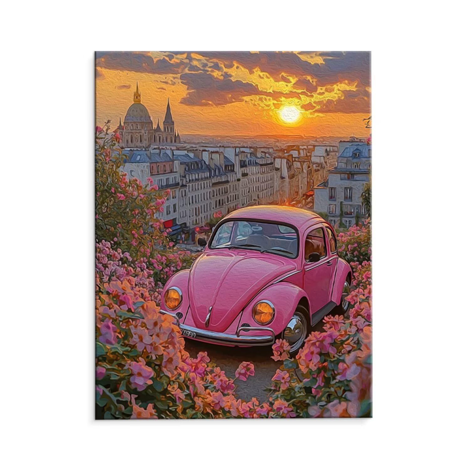 Paint by Numbers Kit for Adults - Scenic Car Paint by Number Kits on Canvas for Beginners & Kids, DIY Acrylic Watercolor Oil Number Painting Kits Home Wall Decor Gift 32x44 Inch (Without Frame) H-239