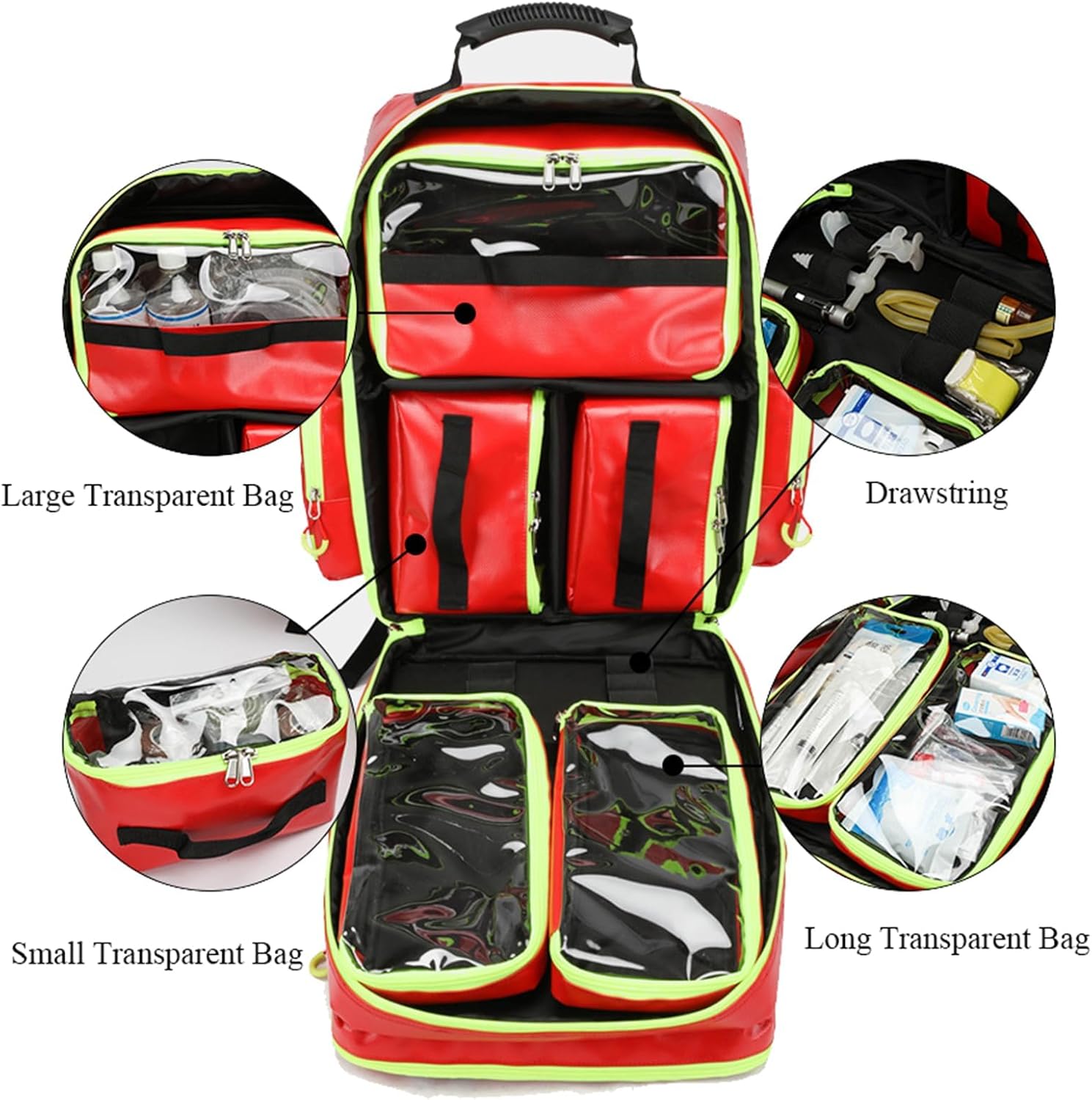First Aid Responder EMS Emergency Trauma Bag,First Aid Backpack,Multiple Compartment,Backpack Emergency Empty for EMS, Camping, Hiking, Home, Field Trips