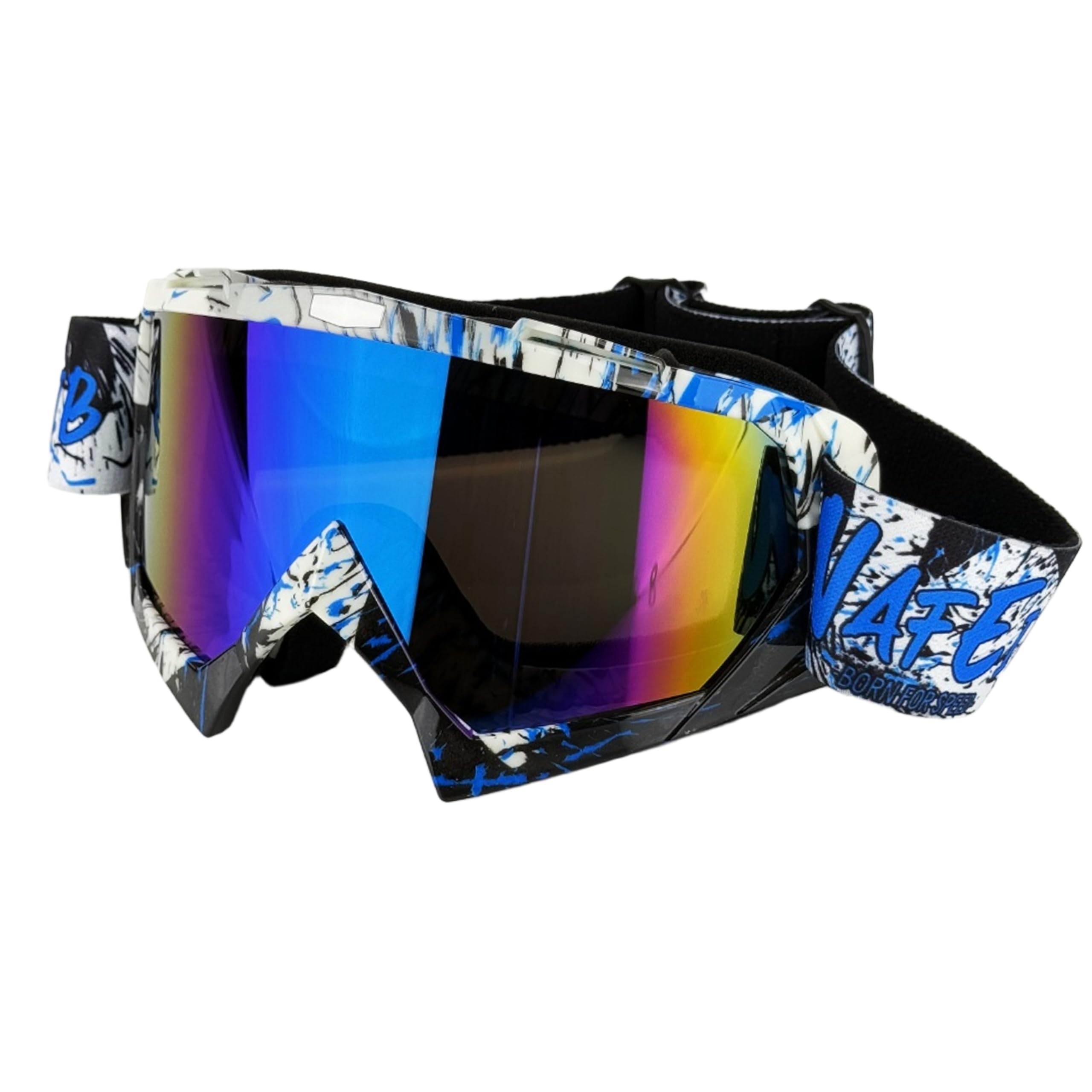 4-FQ Motocross Brille, Crossbrille, Hochwertige Motorradbrillen, ATV Dirt Bike Off Road Racing Radbrille, Anti Fog UV Schutzbrille mit Double Lens Schaumstoffpolsterung