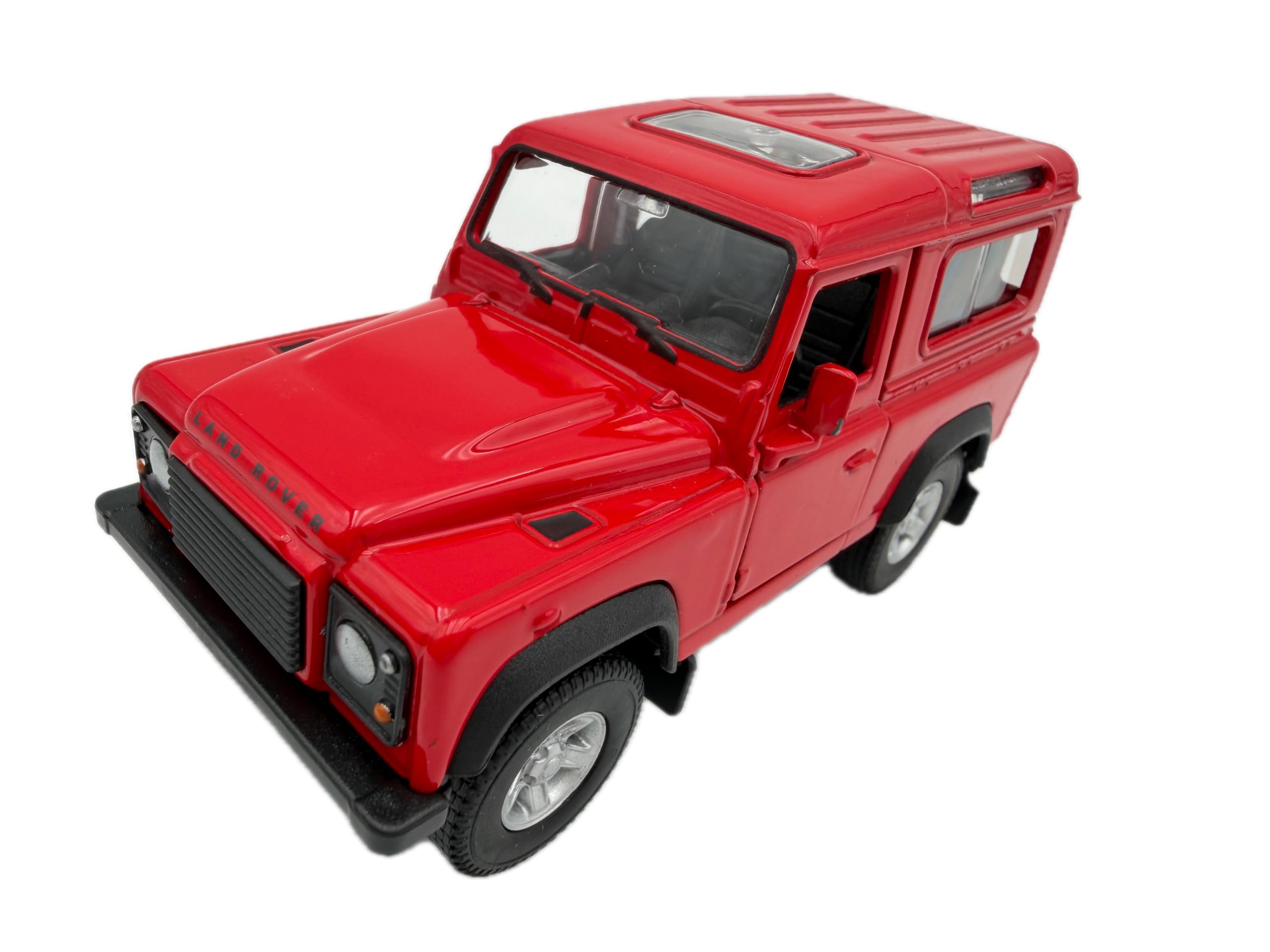 DROMADER Land Rover Defender Model Car 1:39, Red - Detailed Collector's Model I Welly I Miniature Vehicle