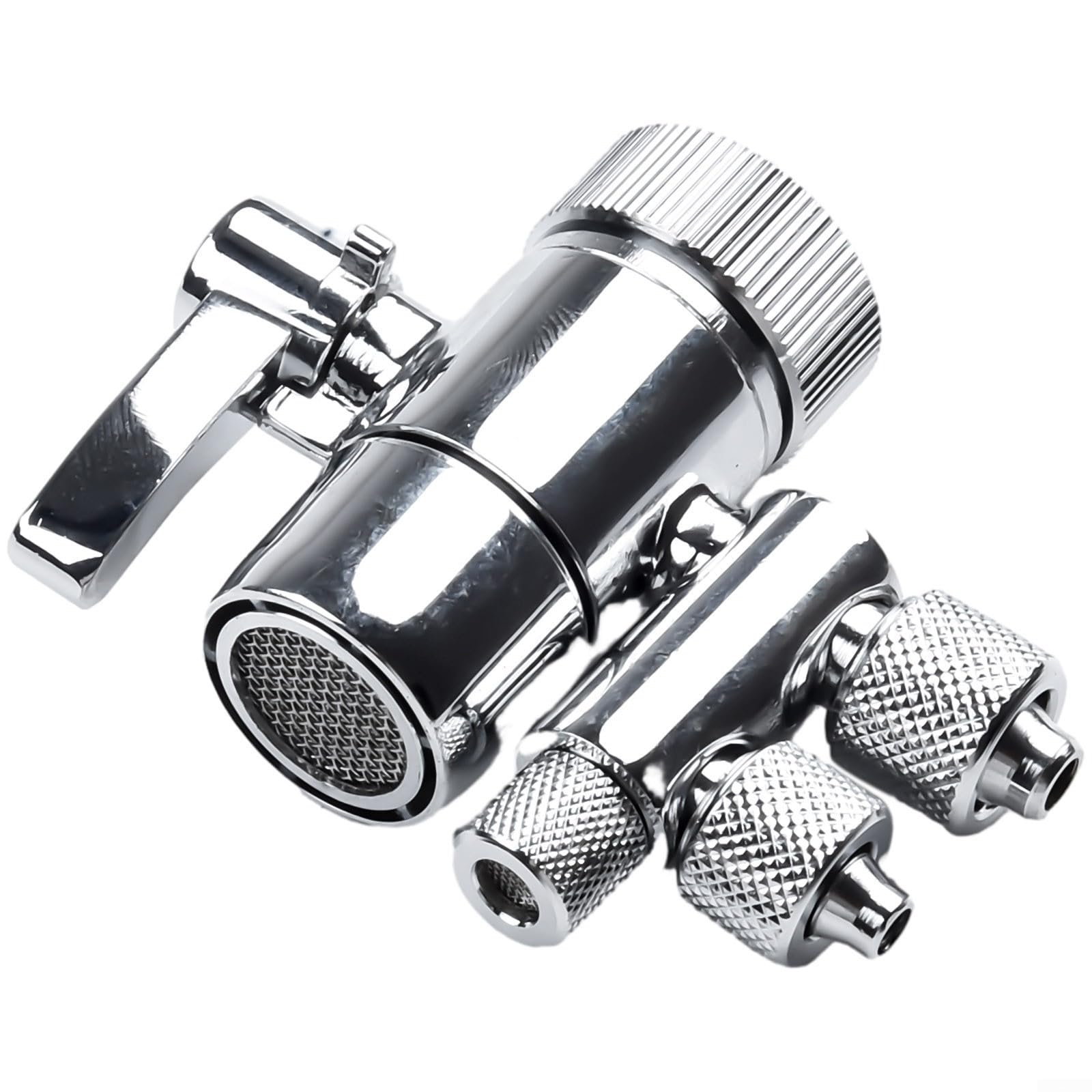 Válvula desviadora de filtro para Amway Espring, flujo bidireccional de 3/8 pulgadas y 5/16 pulgadas, mango de metal, se adapta a conexiones de grifo M22 x M24, compatible con sistema Ro de