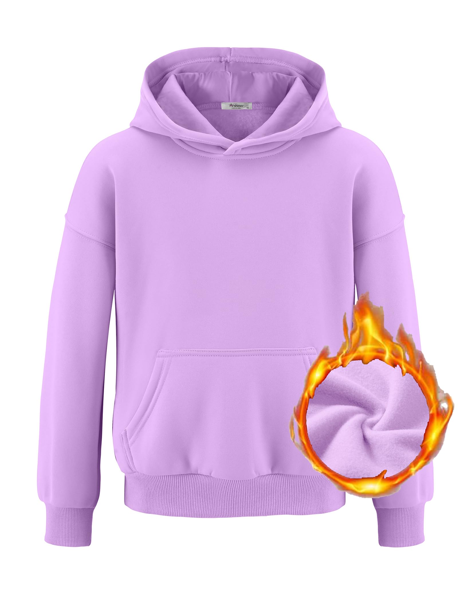 Arshiner Fille Sweats à Capuche en Polaire Enfant Pull Douce Confortable Chaude Hiver avec Poche Hoodie pour Filles 6-15 Ans