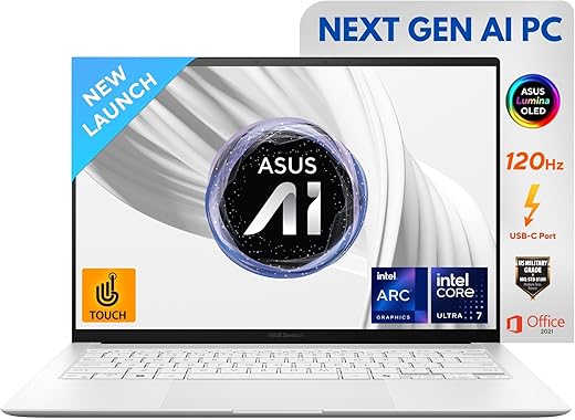 ASUS Zenbook S 14,3K OLED,Touch,120Hz, 500nits, Core Ultra 7 Processor (Series 2), Thin & Light Laptop(32GB RAM/1TB SSD/Windows 11/Office…
