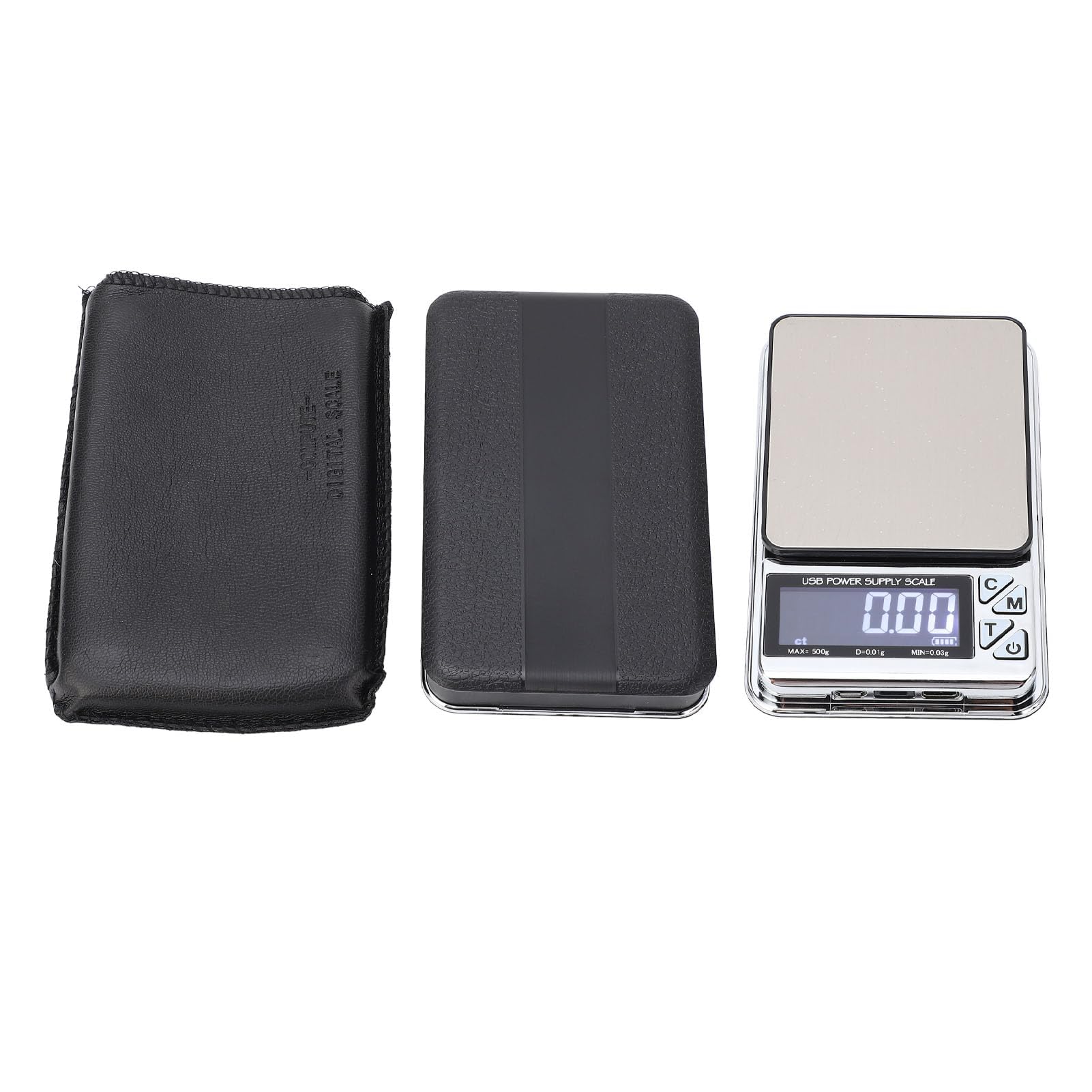 Báscula Digital Alta Precisión 500g x 0.01g Escala Miligramos para Joyería Cocina Portátil con Función Tare PCS Acero Inoxidable