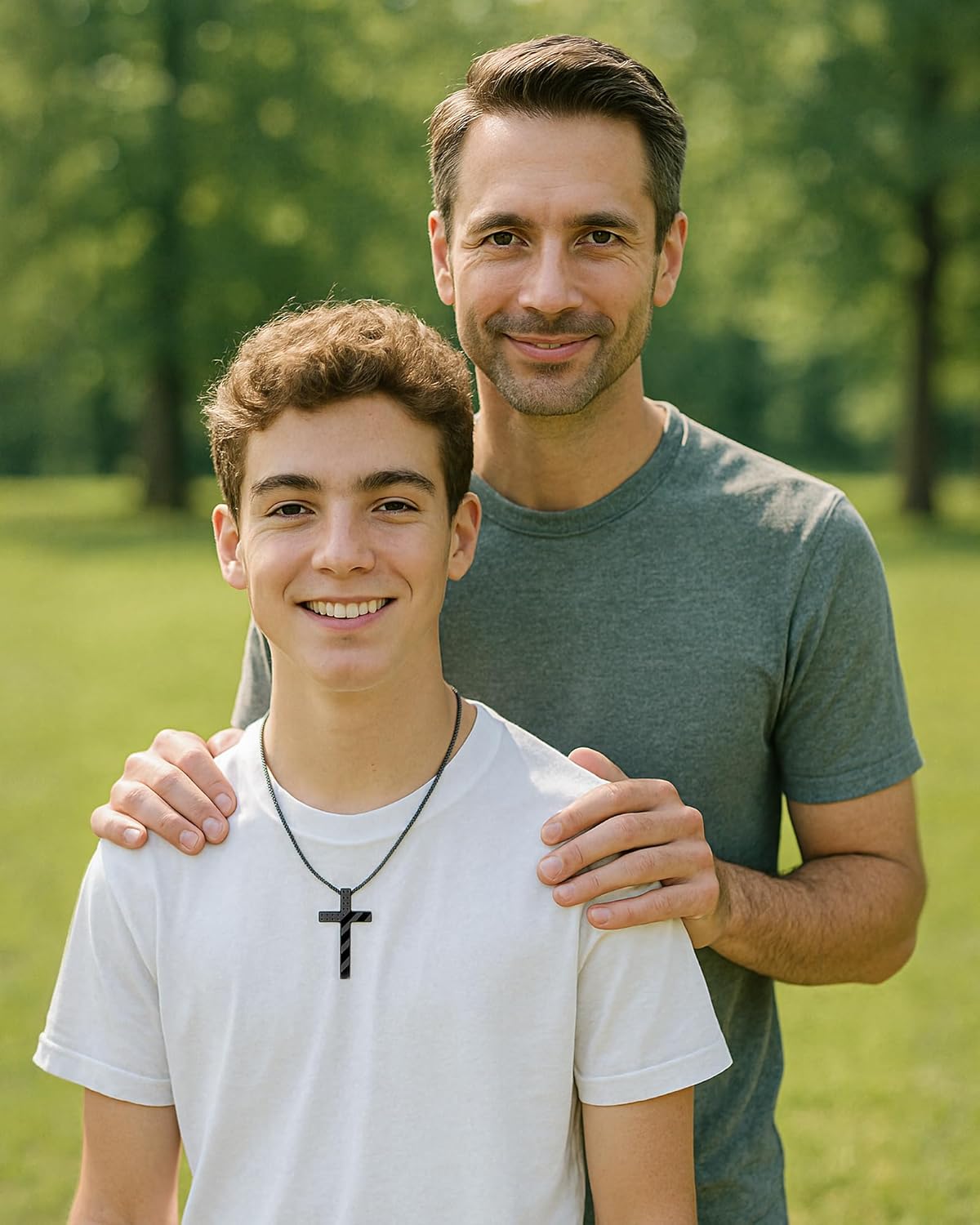 Tarsus Cross Necklace for Son/Brother, American Flag Design Christian Jewelry Gifts for Christmas Birthday Valentines Easter - Image 5