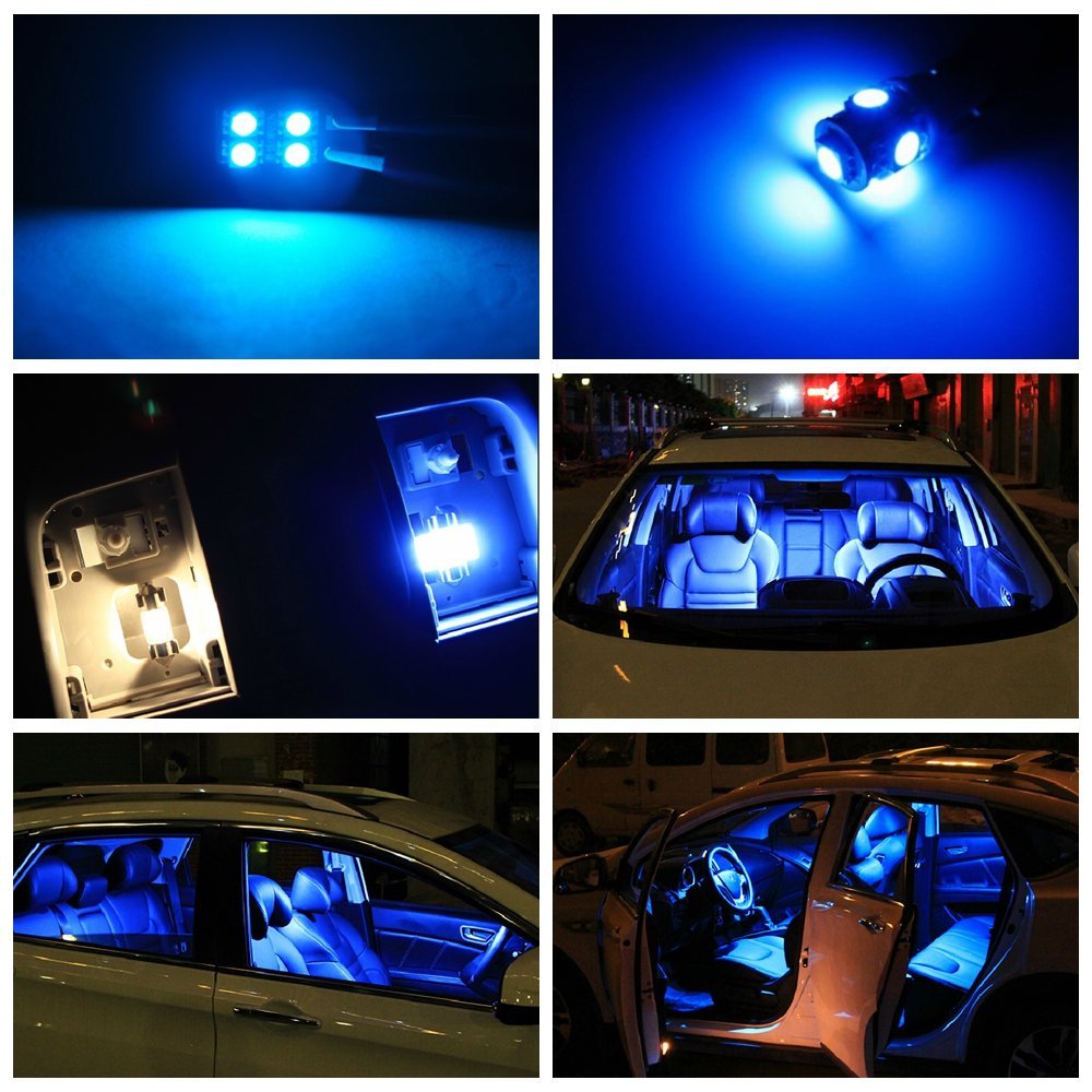 skylightauto 14pcs LED Premium Blue Light Interior Package Deal for Hummer H2 2003-2009