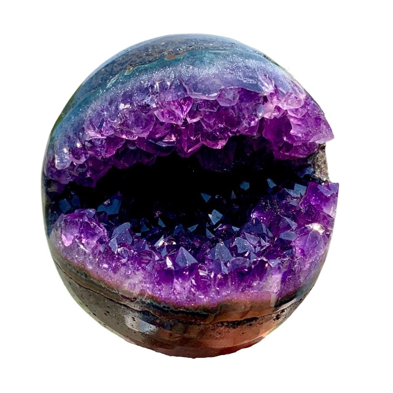 QWZTAEOZA 1pcs 1.1-1.3kg Purple Amethyst Cluster Smile Ball Crystal Quartz Open