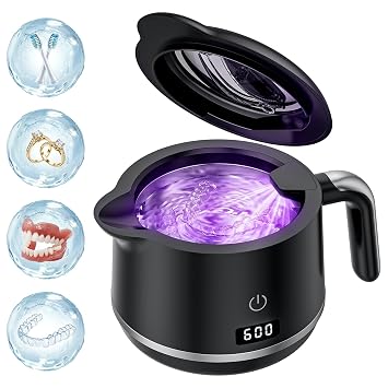 Ultrasonic Retainer Cleaner Machine 45kHz Dental Cleaning Pod 5 Modes