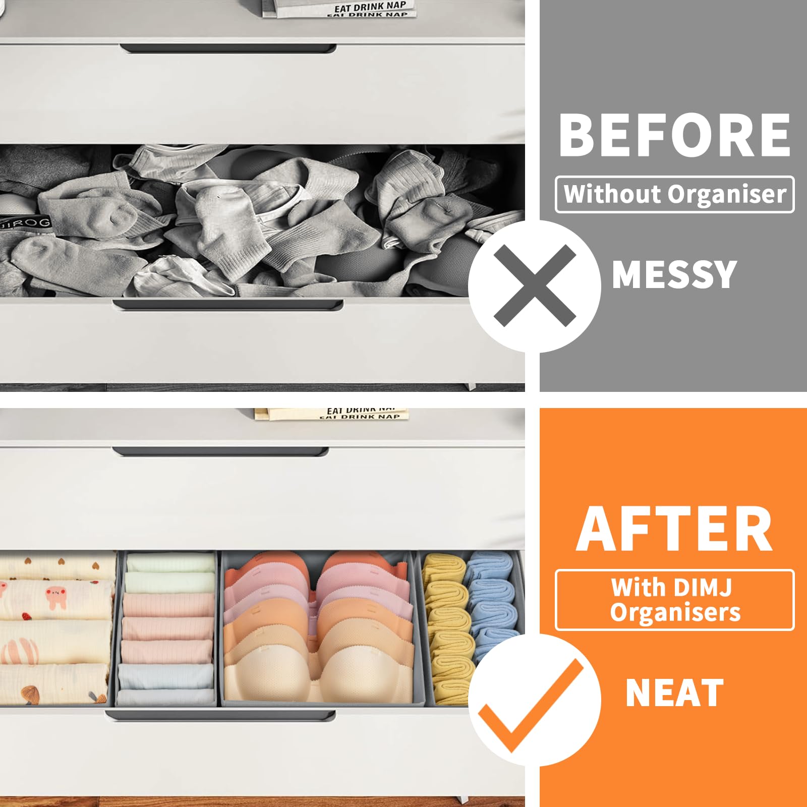 Homsorout 16 Pack Clothes Drawer Organisers - Image 4