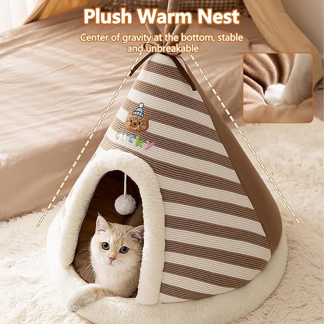 Foto 5 de 7 de Casa para gatos Cama Mullida For Gatos, Manta Acogedora For Grandes Y Gatitos, Lavable, Suave Cómoda