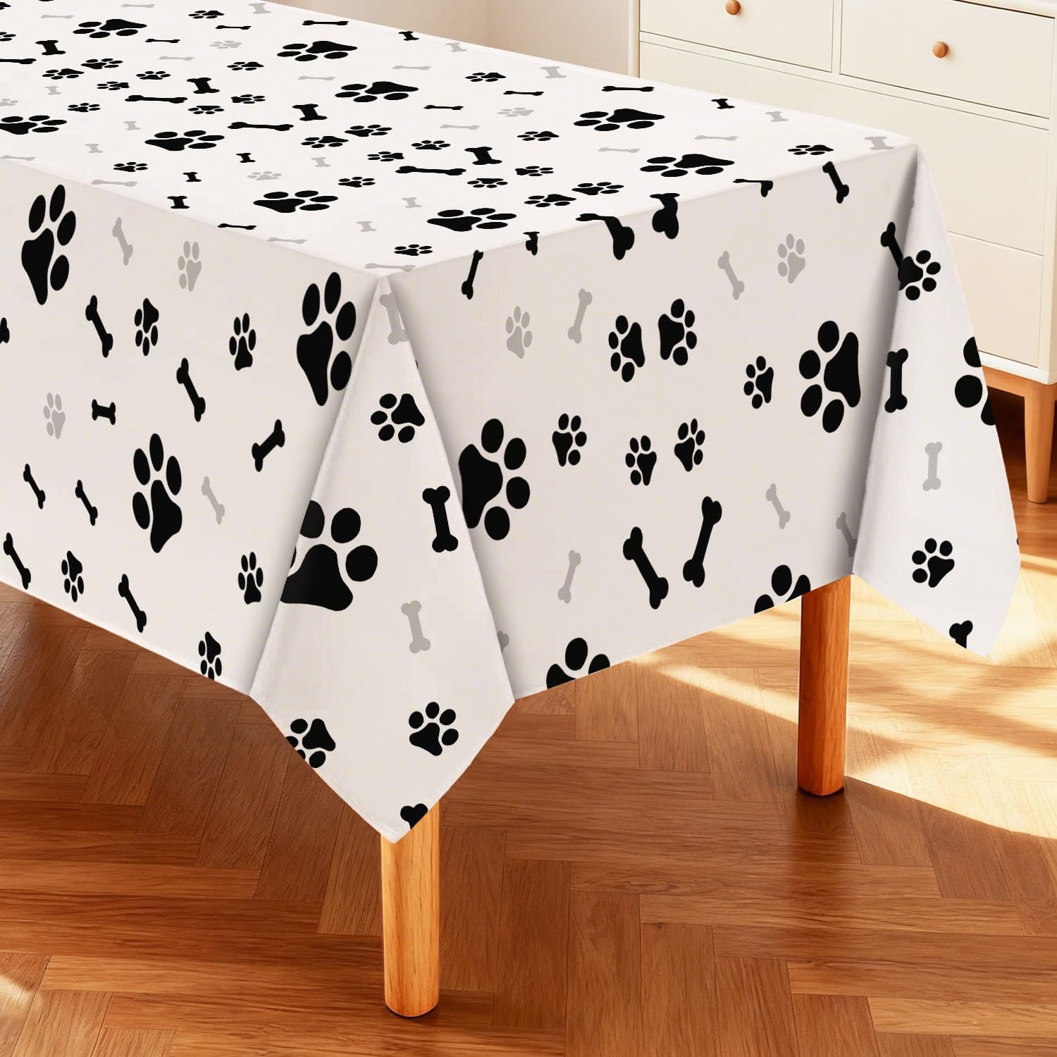 Waterproof Tablecloth Rectangular Reusable Table Cover for Indoor Outdoor Party Picnic Kitchen Washable Wipe Clean Dog Table Cloth,6FT/102 x 60 Inch