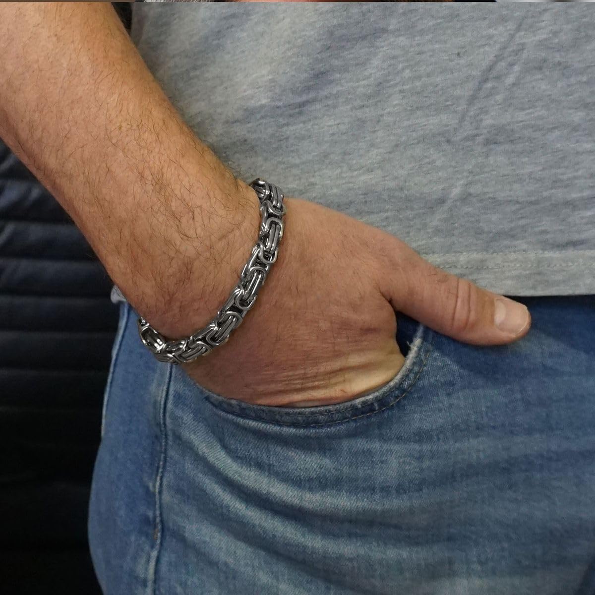 6.0mm Franco Snake Chain Necklace and Bracelet Set in Solid Stainless Steel and Black Ion-Plate - 24&quot