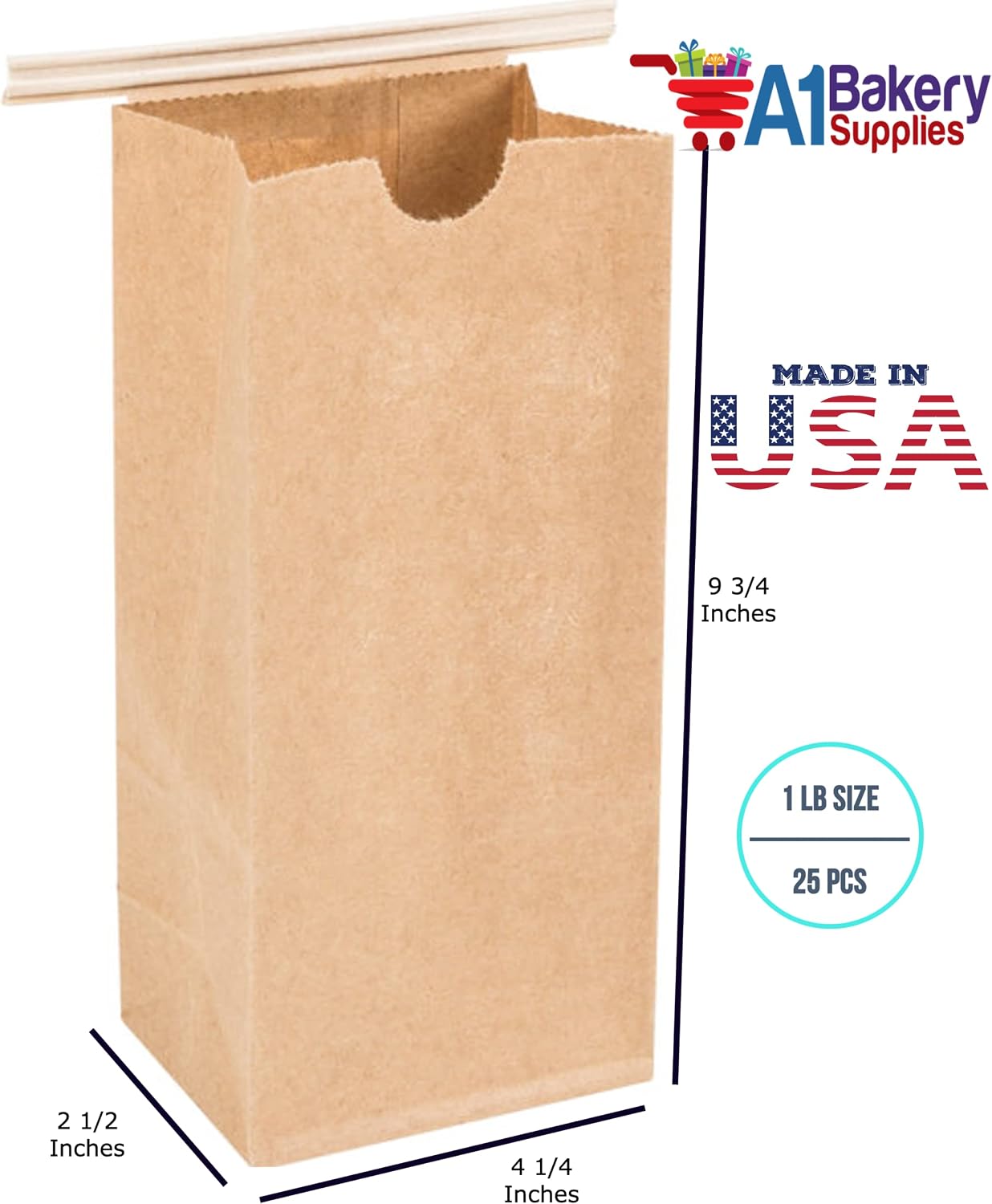 Resealable Kraft Tin Tie Poly-lined Bags Coffee Bags Reclosable Tin Tie Bags without window - 1Lb - 25 Pack