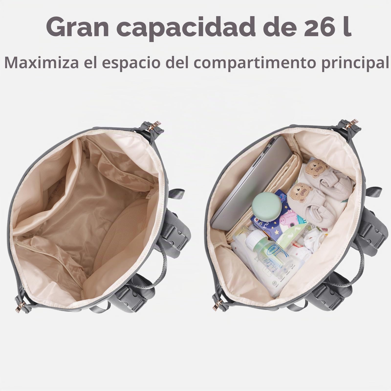 CEI-CEI Mochila Cambiador de Neopreno Impermeable, Gran Capacidad para Bebé Recién Nacido, Mochila de Viaje para Mamá y Papá con Bolsillos Térmicos y Cambiador Portátil Incluido