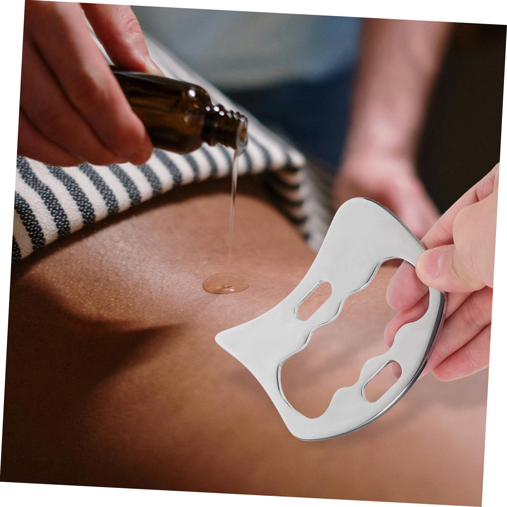 Planche de Massage en Acier Inoxydable 2 Pièces Grattoir Musculaire Outil de Massage Corporel Lisse Dos Jambes Cou Accessoire Bien-être Professionnel et Personnel