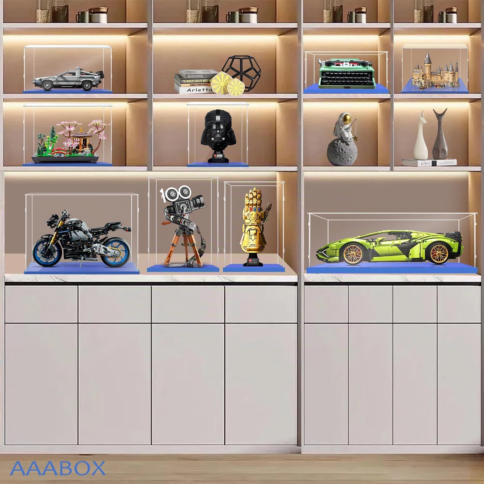 Vitrina Expositora 50x20x35 para Lego Moto Yamaha MT-10 SP 42159 BMW M 1000 RR 42130 Ducati Panigale V4 S 42202
