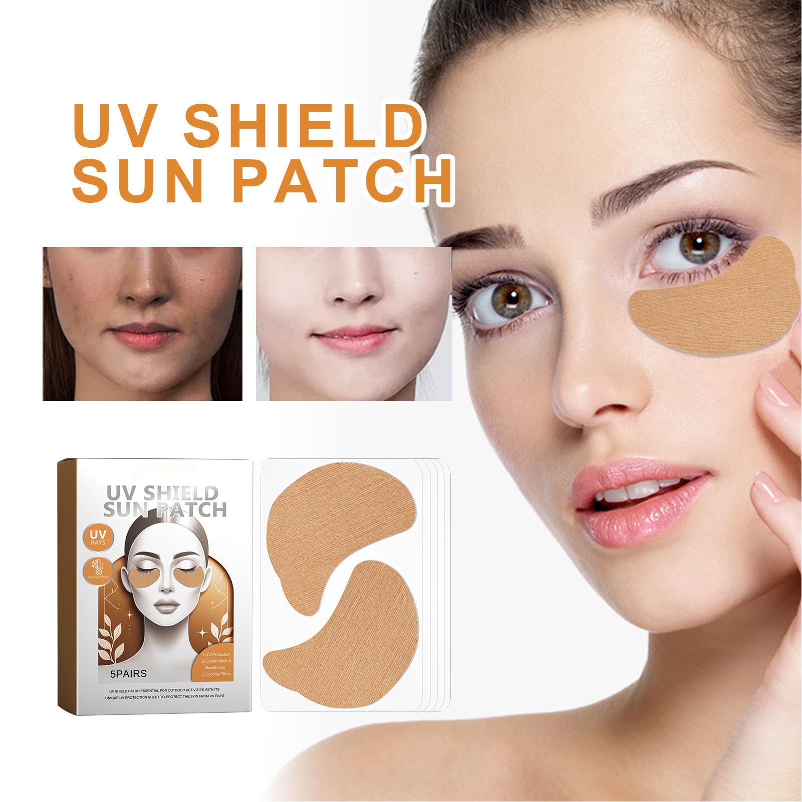 15 Pcs Sun Under Eye Patch, Patches for Sun UV Facial Patches for Running Hiking Fishing, Default - Image 3