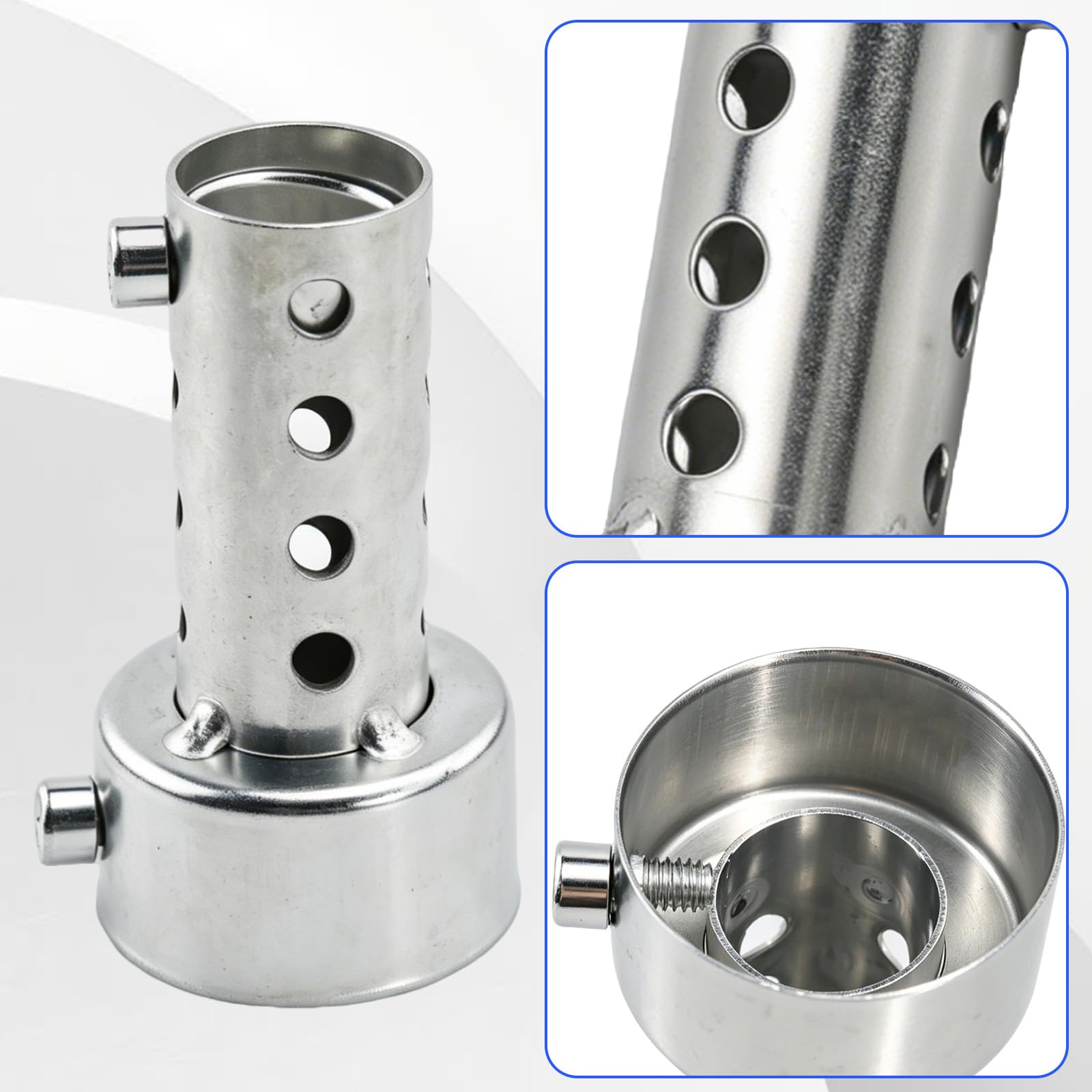 Silenziatore universale di scarico moto Baceyong, 42mm / 1.7inches; 45mm / 1.8inches; 48mm/1.9inch, argento