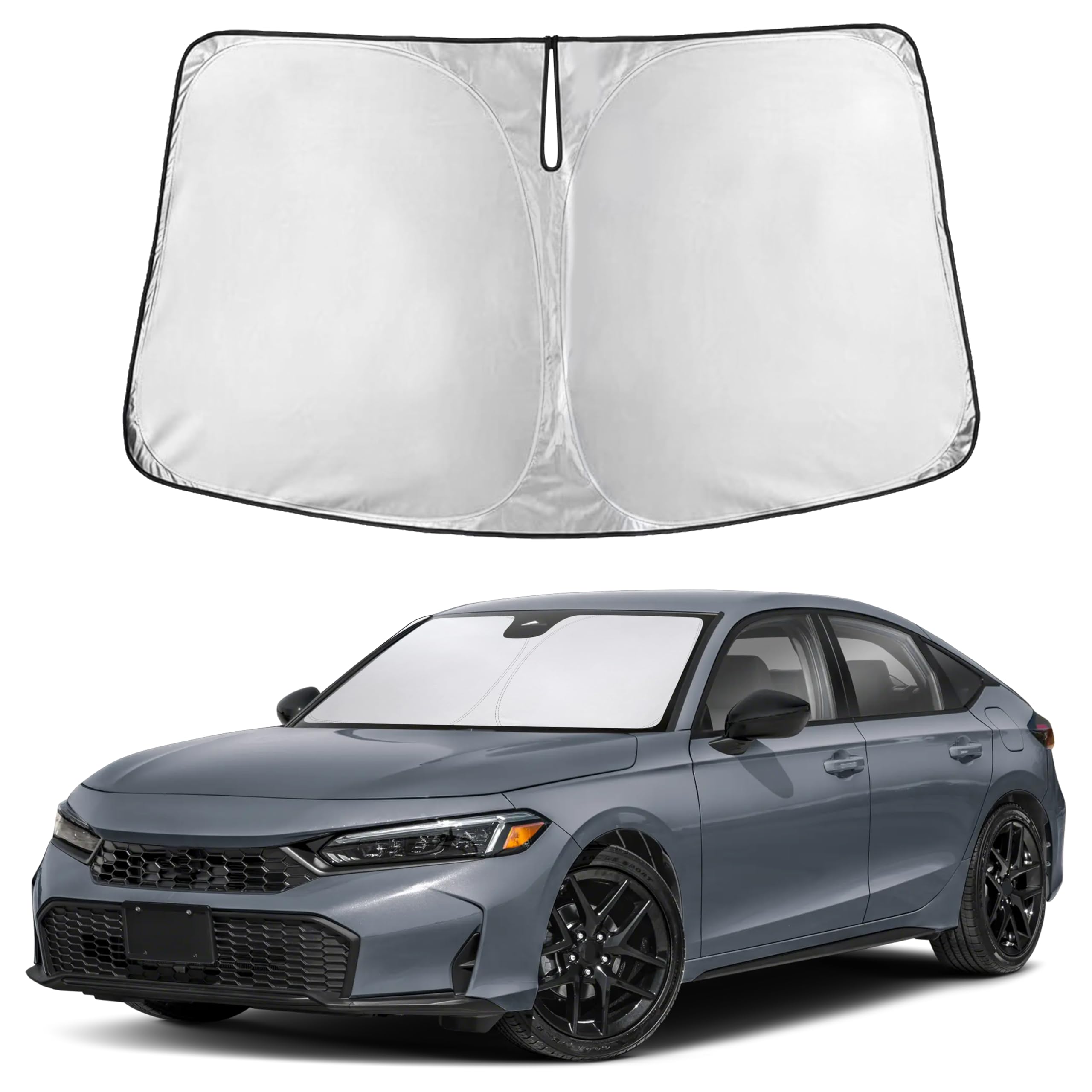 Autovir Windshield Sun Shade Fit for 2022-2024 2025 2026 Honda Civic Sunshade, Front Car Window Shades Sun Visor, Blocks UV Rays & Heat, Car Accessories Fit for Honda Civic 2022-2026