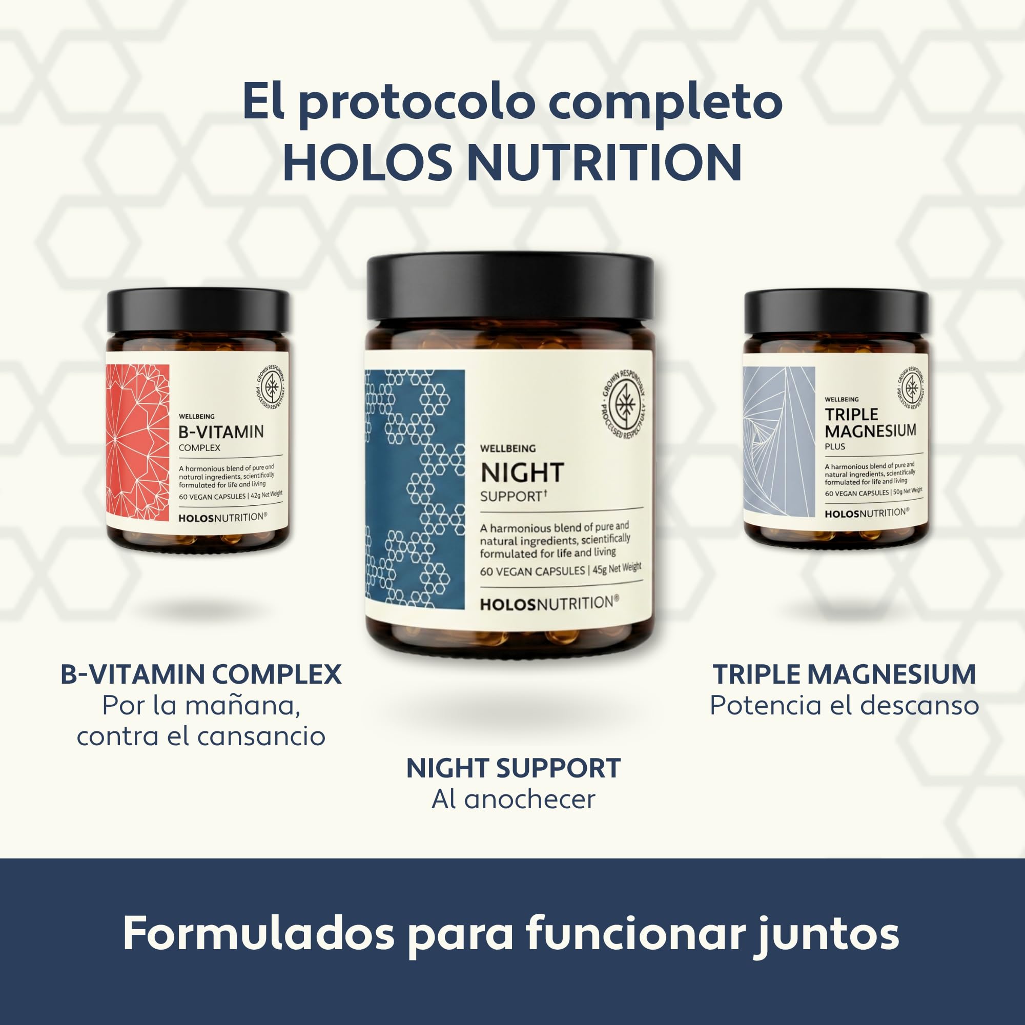 Night Support | Suplemento Natural para Dormir con Magnesio, Melisa, Lúpulo y Manzanilla | Relájate y Descansa de Verdad | 60 Cápsulas Veganas