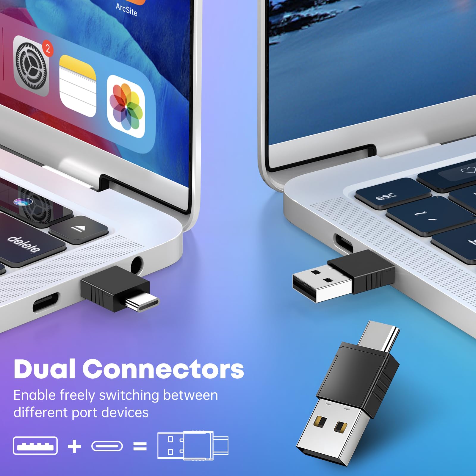 2 w 1 typu C USB Presentation Clicker z funkcją fizyczną i cyfrową, RF 2,4 GHz bezprzewodowy pilot PowerPoint Clicker do prezentacji komputerowych, Slide Advancer do laptopa Mac