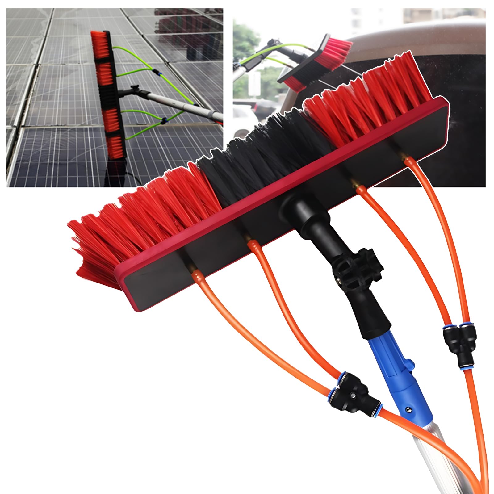 ZBBGTJK Adjustable Solar Panel and Window Cleaning Brush 180° Rotating Head for Roofs and Outdoor s Easy Clean Streak Free Shine Perfect for Homeowners and Professals