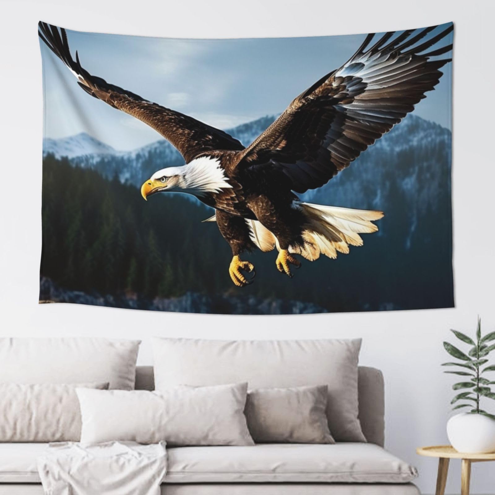 QLDETUPWLX Tapestry 152x102 cm Wall Hanging for Living Room Eagle at Hunting Tapestries Home Decor Soft Aesthetic Tapestries Hanging Decor Blanket Wall Tapestry for Bedroom Dorm Indoor Outdoor