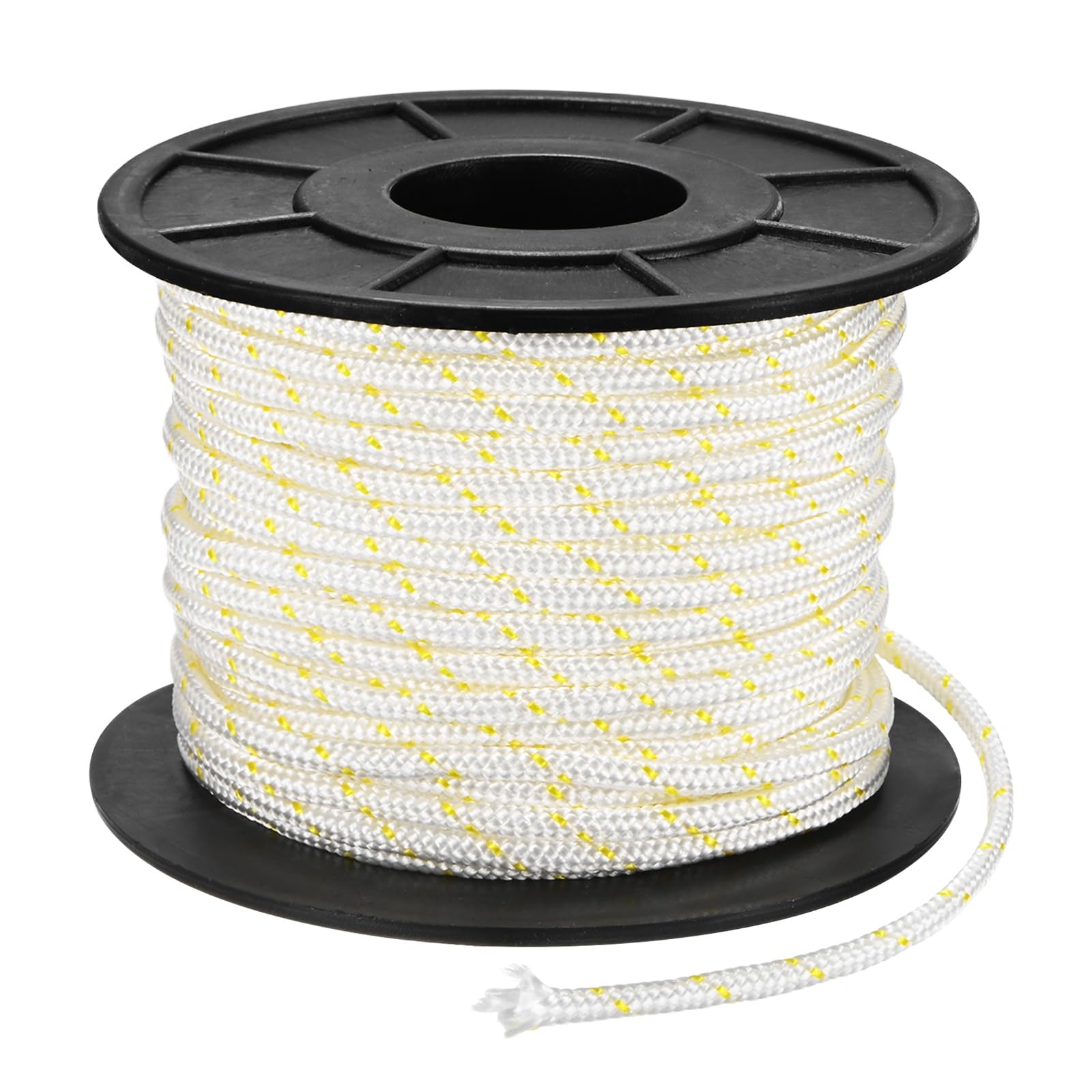 M METERXITY Recoil Starter Rope Pull Cord 4mm 30m, White Yellow
