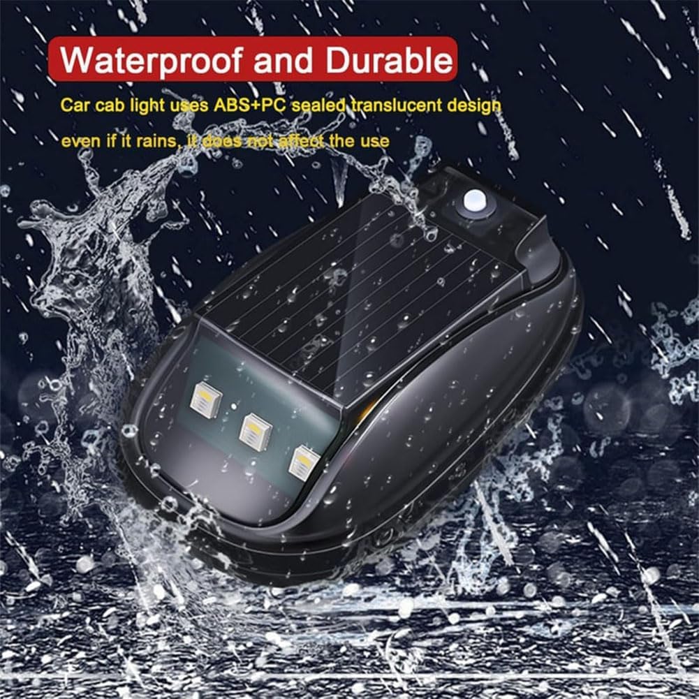 2026 New Solar Car Roof RGB Strobe Light with Remote Control, Waterproof Interior Car Lights 8 Colors Wireless LED Strobe Lights for Trucks, Motorcycle, Vehicle, Night Driving (6pcs)