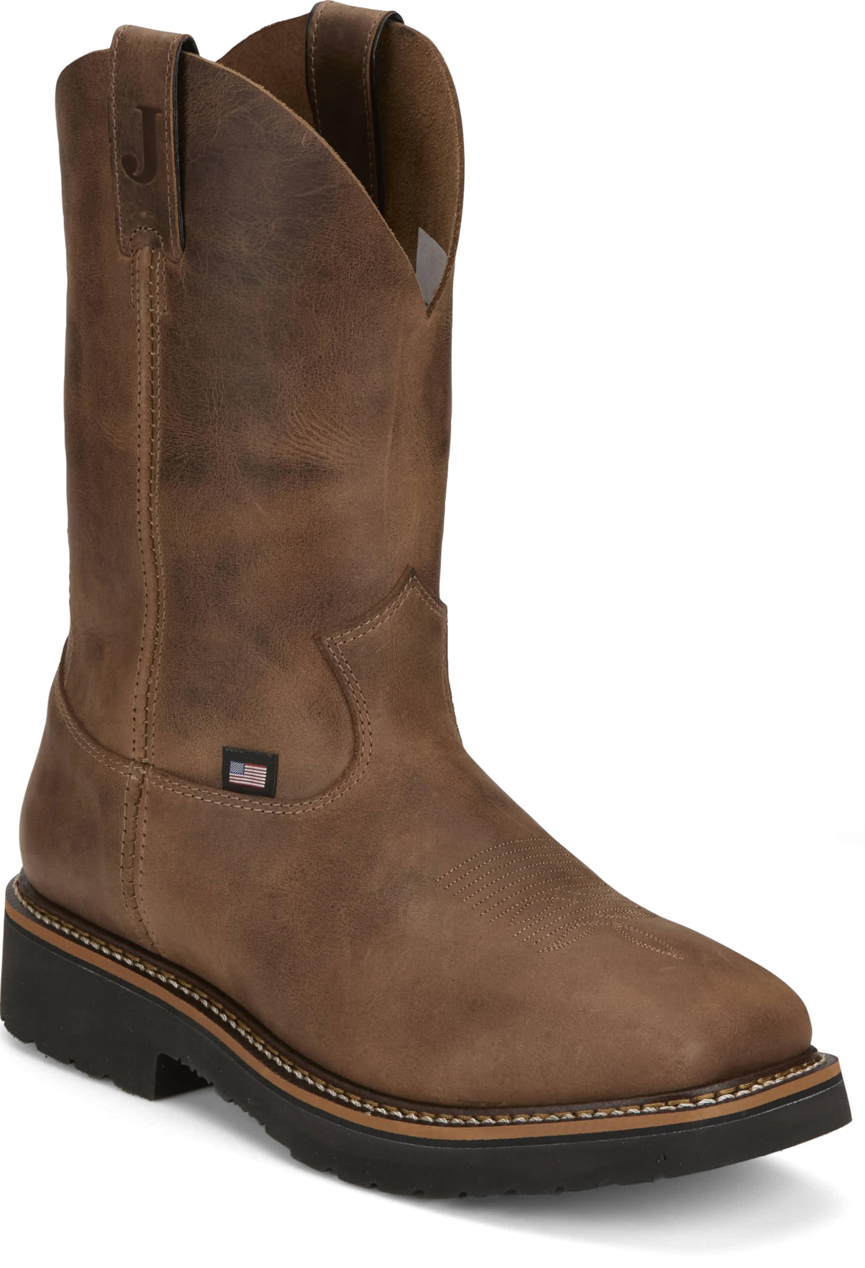 Justin Ames 11" Men's Full Grain Leather Soft Toe Work Boots - Homeland Collection - Waterproof & Oil & Slip Resistant