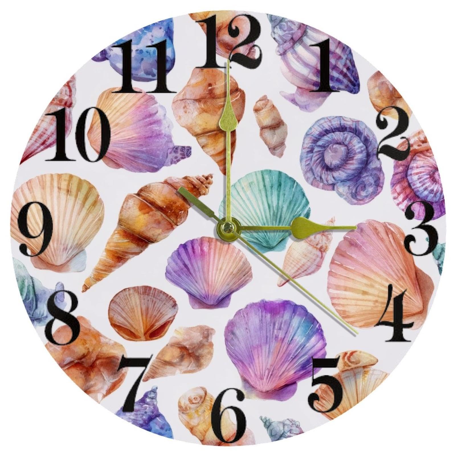 Horloge murale conques silencieuse ronde à quartz pour la maison
