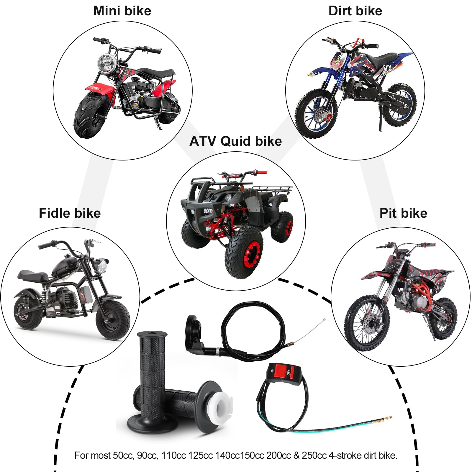 Kit de montaje de control del acelerador para Honda Gx160 Gx200 Gx120 Predator 212 cc Coleman Baja 196cc Ct200u Bt200x Kt196 Mb165 Mb200 Mini Bike Go Kart Tiller