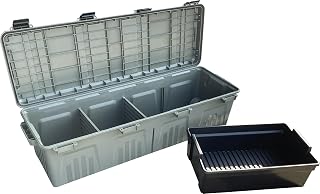 MTM Mule MGC Mobile Gear Crate: 81qt Water-Resistant Stackable Storage for Hunting, Shooting, Camping Gear - Holds 75lbs, USA Made, Army Green