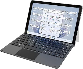 Arteck Microsoft Surface Go 10.5-inch Type Cover, Ultra-Slim Portable Bluetooth Wireless Keyboard with Touchpad for Latest Surface Go 4, 3 2021, 2 2020 and Built-in Rechargeable Battery