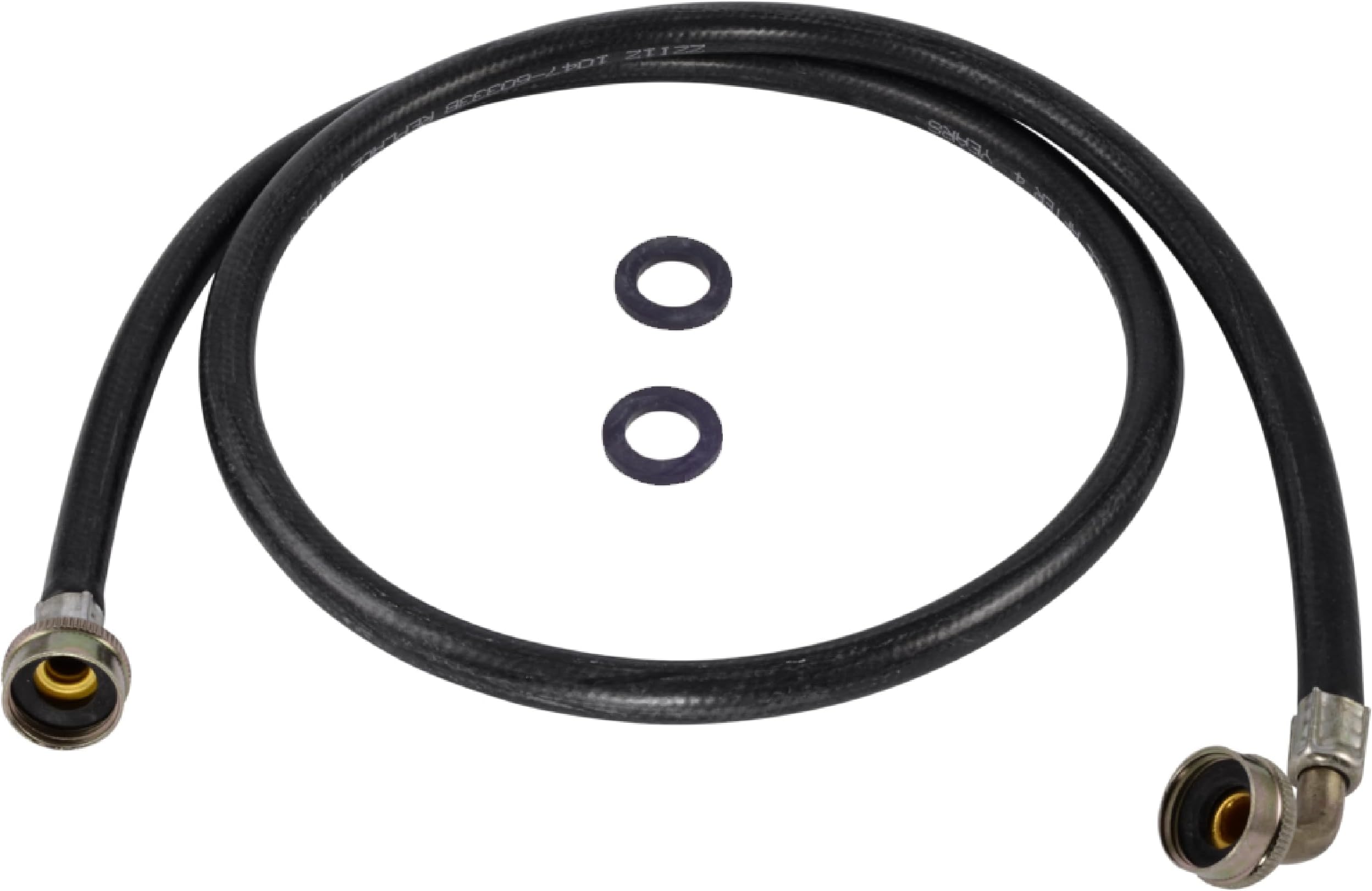 Eastman 5 ft Rubber Washing Machine Hose with Elbow, 3/4 in FHT x 3/4 in FHT, Black, 60333N