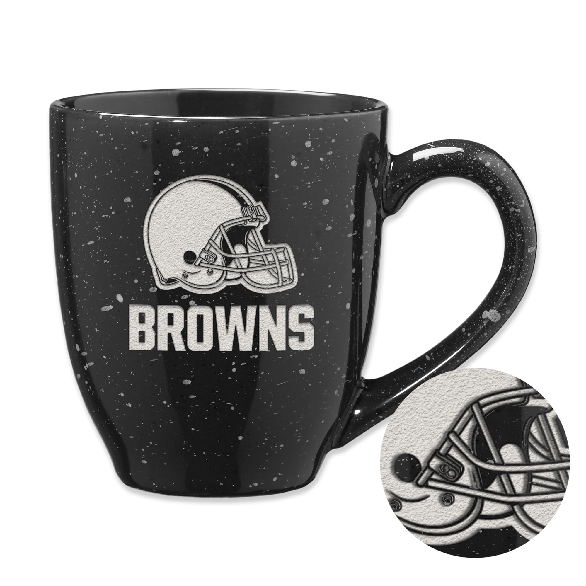 Rico Industries NFL Football 16 oz Team Color Laser Engraved Speckled Ceramic Coffee Mug
