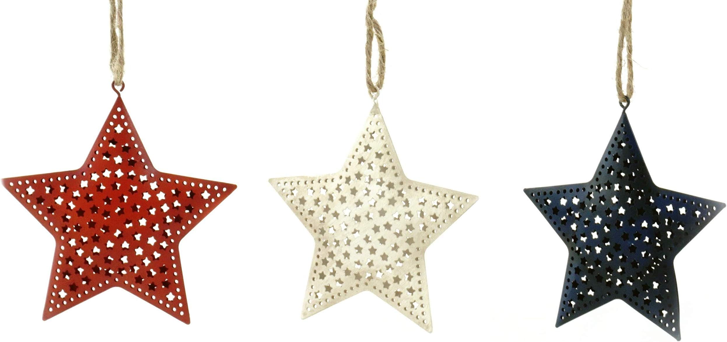 Special T Imports Patriotic Stars Metal Cutout Figurines - Set of 3