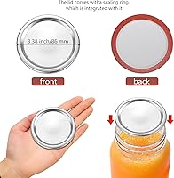Vista 6 de Tapas de conservas para frascos Ball, Kerr - Tapas de metal tipo dividido para frascos Mason para conservas - Material de grado alimentario, 100%