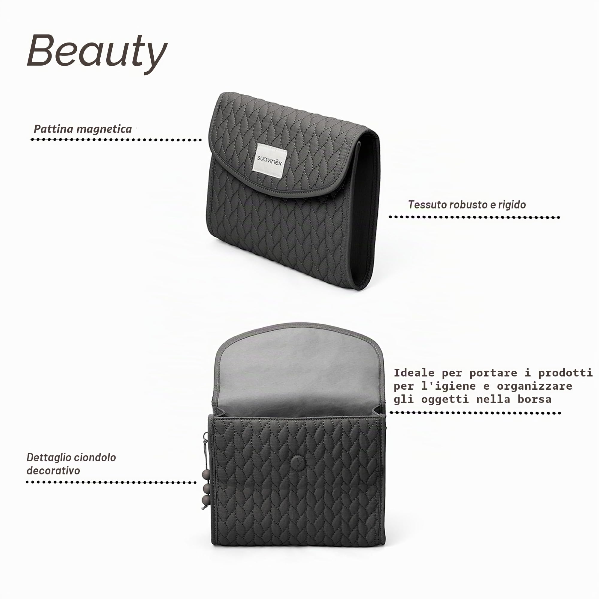 Suavinex Beauty Case Neonato in Stoffa Impermeabile per Accessori Toilette Bimbo