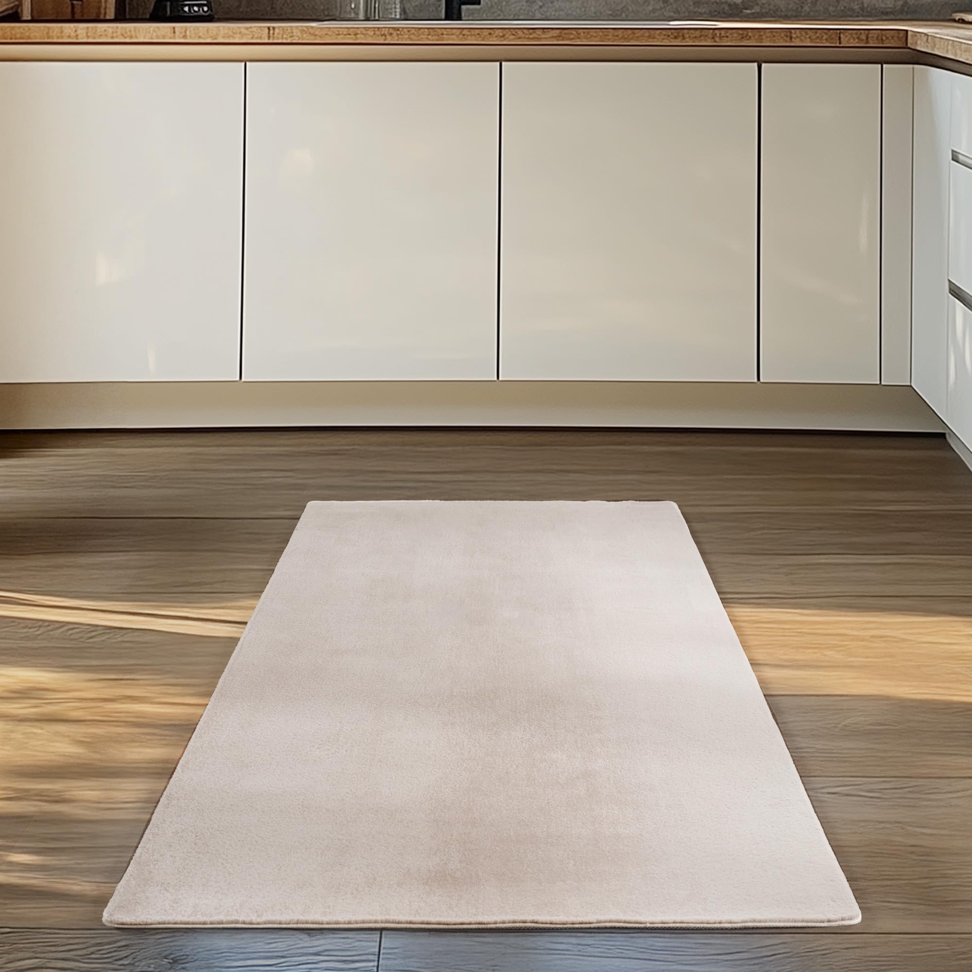 Carpettex Teppich Kurzflor Teppich Waschbar, rund, rutschfest & weich, modernes einfarbiges Design für Wohnzimmer, Schlafzimmer, Küche & Kinderzimmer.