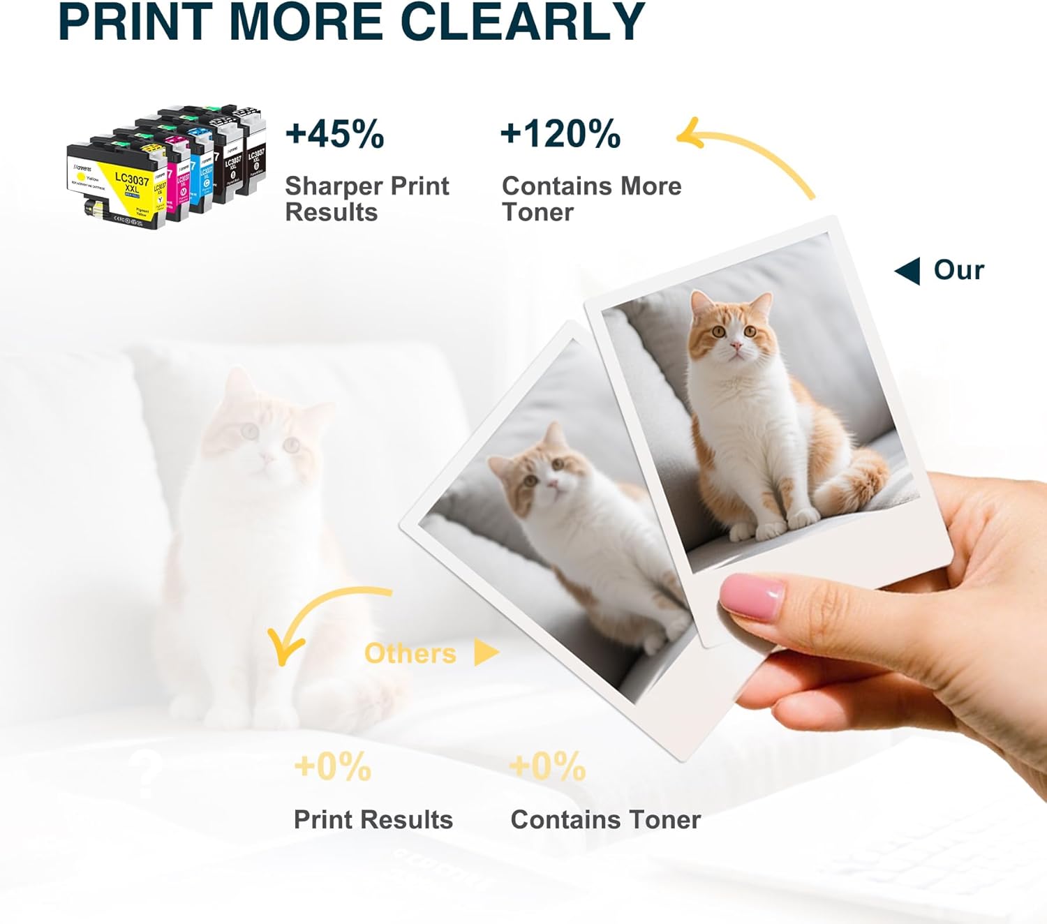 LC3037XXL Super High-Yield Ink Cartridges Replacement for Brother LC3037 LC3037 XXL Work for MFC-J5945DW MFC-J5845DW MFC-J5845DWXL MFC-J6545DW MFC-J6545DWXL MFC-J6945DW Printers (5Pack,2BK/C/M/Y)