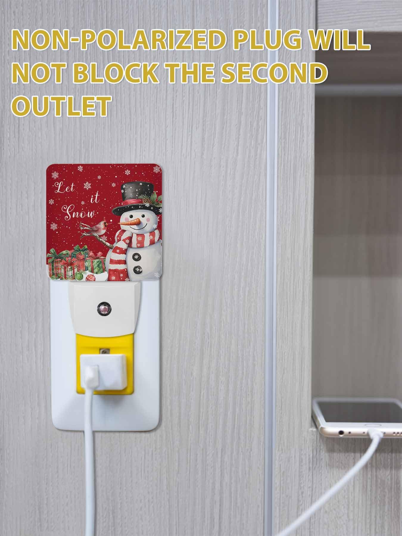 Christmas Cookies Night Light – 2 Pack LED Plug-In Wall Lights With Auto Dusk-to-Dawn Sensor For Bedroom, Bathroom, Hallway